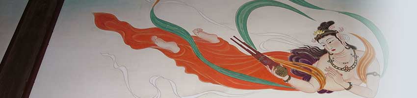 松岩寺の壁画修復