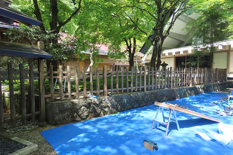 古峰神社（鹿沼市）玉垣の修復